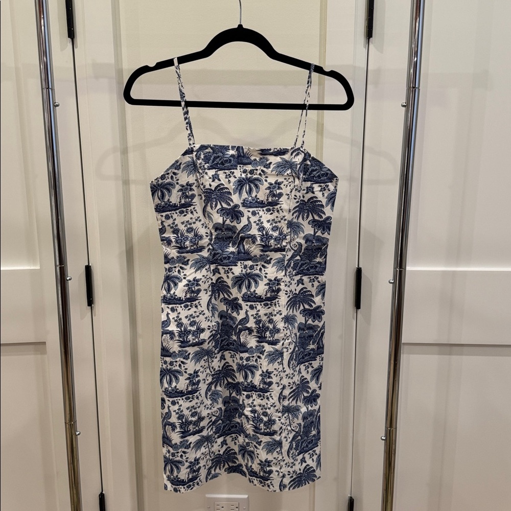 STAUD Basset Toile Print Stretch Poplin Dress